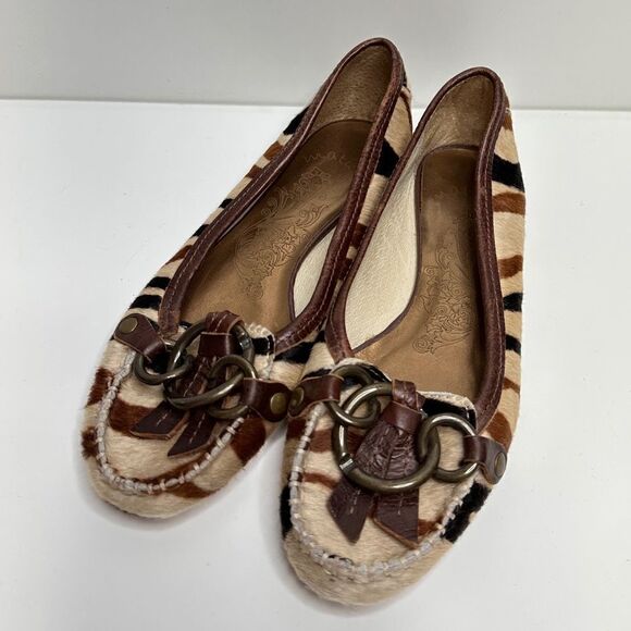 Matisse Ponyhair Exotic Animal Print Leather Upper Flats Size 6.5 - Picture 4 of 11